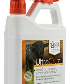 UltraCruz Livestock Foaming Shampoo, 32 oz with Travel Applicator,White