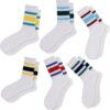 Ultrafun Crew Socks for Women Retro Striped Fun Novelty Socks Sports Casual Cotton Calf Socks Women