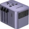 Universal Travel Adapter, VINTAR International Power Adapter with 6A 3 USB C and 2 USB Ports, All in One Travel Essentials Plug Adapter, Worldwide Outlet Converter for Europe UK USA AUS(Type C/G/A/I)