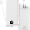 VRURC Portable Charger 10000mAh, Slim Portable Charger with Wall Plug, 22.5W USB Port Fast Charging Power Bank with Cables, 4 Outputs 2 Inputs Travel Essentials Battery for Smartphones-White (1 Pack)