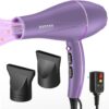 WADODO Ionic Hair Dryer, 2200W Professional Blow Dryer Fast Drying Travel Hair Dryer, AC Motor Constant Temperature Low Noise Ion Hair Dryers Curly Hair Care Hairdryer Blowdryer for Women Men(Purple)