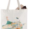 WCGXKO San Francisco City Map Inspired Canvas Tote Bag San Francisco Trip Travel Bag