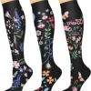 WITHYOU 3 Pairs Compression Socks for Women & Men 15-20 mmHg,Best Support for Nurses Running Hiking