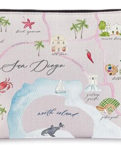 WZMPA San Diego City Map Cosmetic Bag San Diego Travel Souvenir Gift San Diego Long Distance Relationship Makeup Zipper Pouch Bag For Family Friend (San Diego)