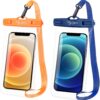 Waterproof Phone Pouch Bag – 7.5in Water Proof Cell Phone Case for Beach Travel Must Haves, Waterproof Phone Holder with Lanyard for iPhone 15 Pro Max Galaxy S23 Pixel 7a, Cruise Essentials