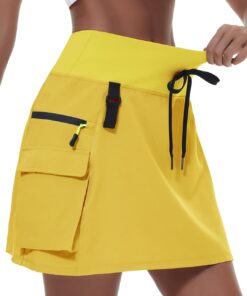 Women’s Hiking Cargo Skort Skirt High Waisted Golf Dressy Casual with Zipper Pockets Workout Sport Quick Dry Skirts