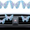 Zipelo 3PCS Butterfly Car Air Vent Clip, Automotive Air Condition Freshener Outlet Vent Clip Charm Diffuser, Vehicle Interior Decor Accessories for Women Girls, Universal for SUV, Truck, RV（Blue）