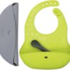bblüv Pöket Silicone Toddler Baby Bibs for Eating – Soft Adjustable Waterproof Travel Feeding Bibs with Food Catcher & Spoon