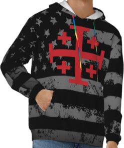 Jerusalem Catholic Cross Pullover Hoodie Casual Sweatshirt