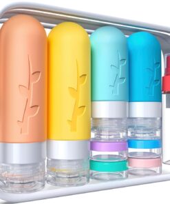 18pack Travel Bottles for Toiletries,TSA Approved Silicone Travel Containers jar for Toiletries,Leak Proof Refillable Liqus Shampoo And Conditioner Travel Essentials toiletry Bottles