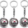 3pcs South Korea Seoul Keychain Double Sided Rotatable Keychain, Seoul Landmarks Alloy Glass Keychain Pendant, South Korea Travel Souvenir, Backpack Wallet Car Keychain Pendant