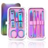 AYALLEAA Manicure Set Nail Clippers Pedicure 8 Pieces Stainless Steel Manicure Kit Professional Grooming Care Tools Nose Hair Scissors Nail File…The Best Gift with Luxurious Case