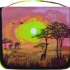 African Savannah Hanging Travel Toiletry Bag for Women Giraffe Elephant Waterproof Makeup Bag,Cosmetic Bag,Travel Essentials for Women Men