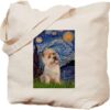 CafePress Starry Night/Cairn Terrier Tote Bag Natural Canvas Tote Bag, Reusable Shopping Bag
