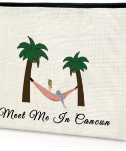 Cancun Gift Makeup Bag Cancun Mexico Souvenirs Gifts Travel Gifts for Mexico Vacation Cancun Bachelorette Party Decorations Cosmetic Bag Mexico Birthday Present Beach Gift Ideas Christmas Gifts