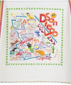 Catstudio San Diego Dish Towel – U.S. City Souvenir Kitchen and Hand Towel with Original Artwork – Perfect Tea Towel for California Lovers, Travel Souvenir