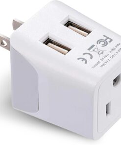 Ceptics Japan, Philippines Travel Adapter Plug with Dual USB – Usa Input – Type A – Ultra Compact (CTU-6) – Perfect for Cell Phones, Laptops, Camera Chargers
