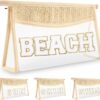 Clear Makeup Letter Patch Makeup Bag BEACH Pouch, Boho Clear Toiletry Bags Travel Small Cute Stadium Chenille Letter Cosmetic Zipper Pouch Purse, Transparent Waterproof Makeup Storage for Women(BEACH)