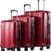 Coolife Luggage Expandable Suitcase PC+ABS 3 Piece Set with TSA Lock Spinner 20in24in28in