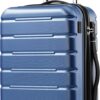 Coolife Luggage Suitcase Carry-on Spinner TSA Lock USB Port Expandable (only 28’’) Lightweight Hardside Luggage (Ice Blue, S(20in_carry on))