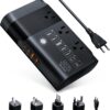 DOACE 220v to 110v Voltage Converter for European Travel: Max 500W Pure Sine Wave Voltage Converter US to Europe – 220 to 110 International Power Adapter Plug Combo Step Down Transformer Black