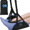 Everlasting Comfort Car Foot Hammock – Memory Foam Foot Rest for Car Plane Travel – Portable Airplane Foot Rest for Car Air Travel, Desk & Car – Car Essentials Foot Hammock for Travel
