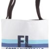 FT Lauderdale Beach Striped Blue Fort Lauderdale Beach Local Tote Bag