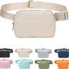 Fanny Belt Bag Waist Pack Crossbody Bags Bum Bag for Running Hiking Travel Workout Adjustable Strap for Women -beige