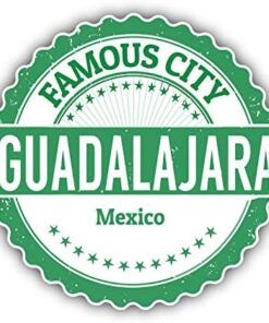 Guadalajara City Mexico Grunge Travel Stamp Vinyl Decal Sticker Waterproof Car Decal Bumper Sticker 5″