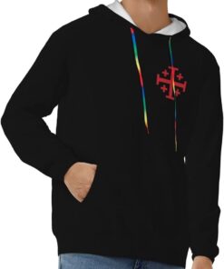 Jerusalem Catholic Cross Pullover Hoodie Casual Sweatshirt
