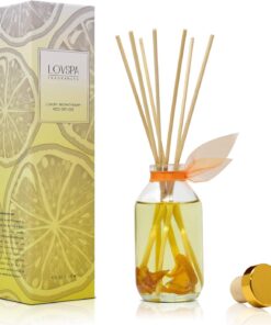 LOVSPA Valencia Orange Reed Diffuser Set | Sweet Orange, Apple and Citrus Peel | Essential Oil Room Scent Made in The USA