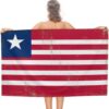 Liberia Flag Patriotic Beach Towel Fast Drying Blanket Large Easy Pack National Country Flags Beach Towel Pack for Outdoor Summer Camping Travel Essentials 51x31in Vacation Gifts