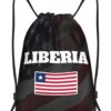 Liberian Liberia Flag Versatile Outdoor Drawstring Gym Sports Bag Fashion Simple Daily Essentials Suitable For Men And Women