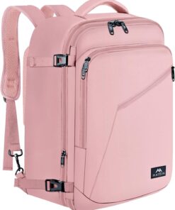 MATEIN Pink Travel Backpack for Women, Large Backpack Airline Approved, Expandable Carry on Backpacks, 35L Convertible Suitcase, Weekender Back Pack for Hiking Sport Gym, Gift for Traveler