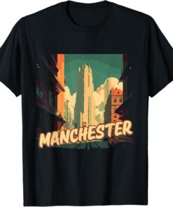 Manchester Retro UK Vintage Mancunian Traveling Traveler T-Shirt