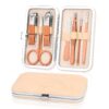 Manicure Set-Stainless Steel Nail Care Set-Professional 7 in 1 Ingrown Toenail Clipper Grooming Tool-Pedicure Kit & Toe Nail Cutter-Thick Nail Scissors Toiletries with Cuticle Trimmer(Rose Gold)