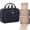 NISHEL Hanging Travel Toiletry Bag, Visible Makeup Organizer, Makeup Case for Travel Accessories, Bathroom Shower, Black