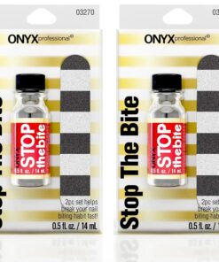 Onyx Professional “Stop The Bite” Nail Biting Deterrent Polish 0.5 fl oz – Helps Nails Grow & Can Be Used As Top or Base Coat, Bitter Nail Biting Treatment for Adults (2 Pack)