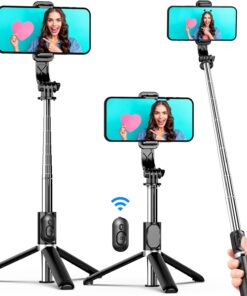 Selfie Stick Tripod, All in One Extendable & Portable Selfie Stick with Wireless Remote Compatible with iPhone 14 13 12 11 pro Xs Max Xr X 8 7, Galaxy Note10/S20/S10/OnePlus 9/9 PRO etc