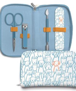 Studio Oh! 5-Piece Nail Grooming Kit – Includes Nail File, Scissors, Clippers, Cuticle Pusher & Portable Zippered Case – Perfect for Travel, Home & Office Use – Puppy Pile