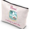 TSOTMO Miami Beach Bachelorette Party Bag Miami Is Always A Good Idea Miami Trip Zipper Pouch Makeup Bag (Good idea Miami)
