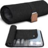 Toiletry Bag for Men, Travel Essentials Travel Toiletry Bag, Water-Resistant Compact Bathroom Roll Organizer for Hygiene, Shaving kit, Valentines Day Gifts for Him (4.Classic Black(Polyster))