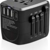 Travel Adapter WAUDM ，with 3 USB Ports and 1 Type-C Port Travel Worldwide Essentials Wall Charger for US to Europe Germany France Spain Ireland Australia