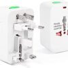 Travel Adapter, Worldwide All in One European Universal Adaptor, International Wall Charger Plug for (Without USB Port) Asia Europe UK AUS and USA