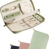 Travel Jewelry Organizer Case – for Tangle-Free Necklaces, Earrings, Rings, Bracelets Storage, Travel Essentials, Fashion Portable Jewelry Travel bags for Women – Medium Macaron Green