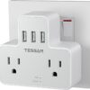 US to UK Plug Adapter, TESSAN Type G Power Converter with 2 Outlets 3 USB Charger, Ireland Travel Adaptor for USA to England Scotland Kenya Dubai London British Qatar Irish Hong Kong