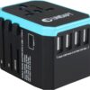Universal Travel Adapter, Unidapt International Plug Adapter, 5.6A Smart Power 3.0A 4 USB 1 Type C, Power Adapter Travel Charger, Outlet Converter Worldwide US to Europe EU AU UK USA (Type C/G/A/I)