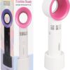 fenshine Portable USB Rechargeable Mini Fan Eyelash Fan Dryer Bladeless Handheld Fan for Eyelash Extension, Air Conditioning Blower for Essential Eyelash Extension Supplies (White 02)