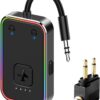 2024 Upgraded Pro Airplane Bluetooth 5.4 Transmitter for All Headphones, aptX LL, Supports 2 Headphones/AirPods, Wireless Audio Adapter for in-Flight, TV, Gym, Tablets，Metal Frame
