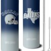 20oz City Skinny Tumblers with Lid and Straws, Sports Travel Mug Keeps Drinks Cold & Hot Stainless Steel Insulated Cup, Gift for Football Fans